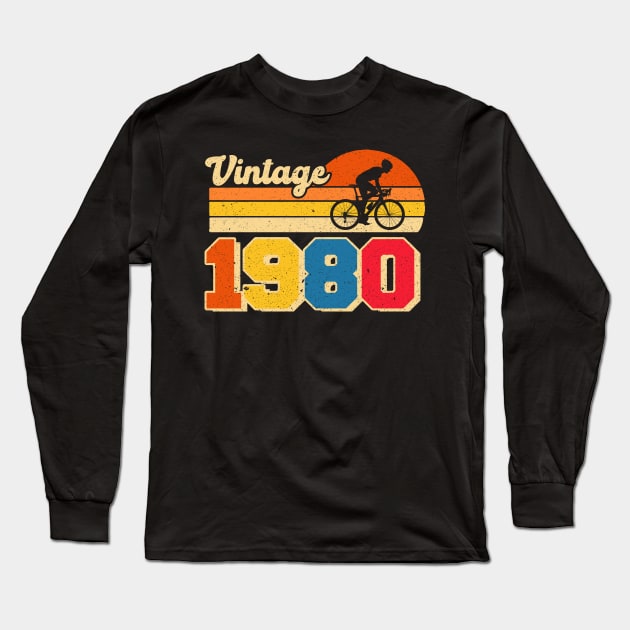 40th Cycling Birthday Gift Custom Vintage 1984 Birthday Gift For Men 40th Birthday Tee For Dad copy Long Sleeve T-Shirt by jadolomadolo